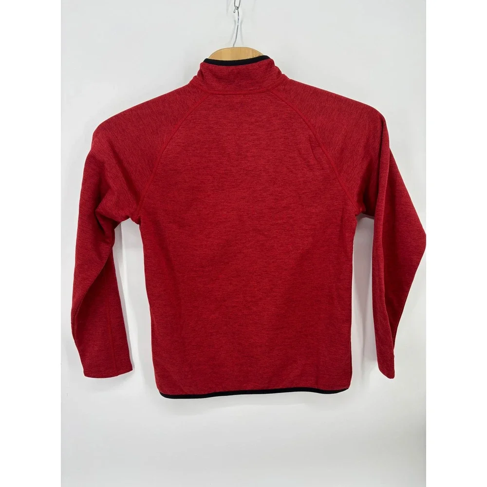 The North Face Mens Red Heathered Quarter Zip Pullover Fleece Jacket Size Medium
